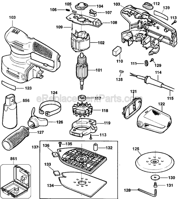 Page A Diagram and Parts List for RO600K Type 2 Black and Decker Sander Polisher